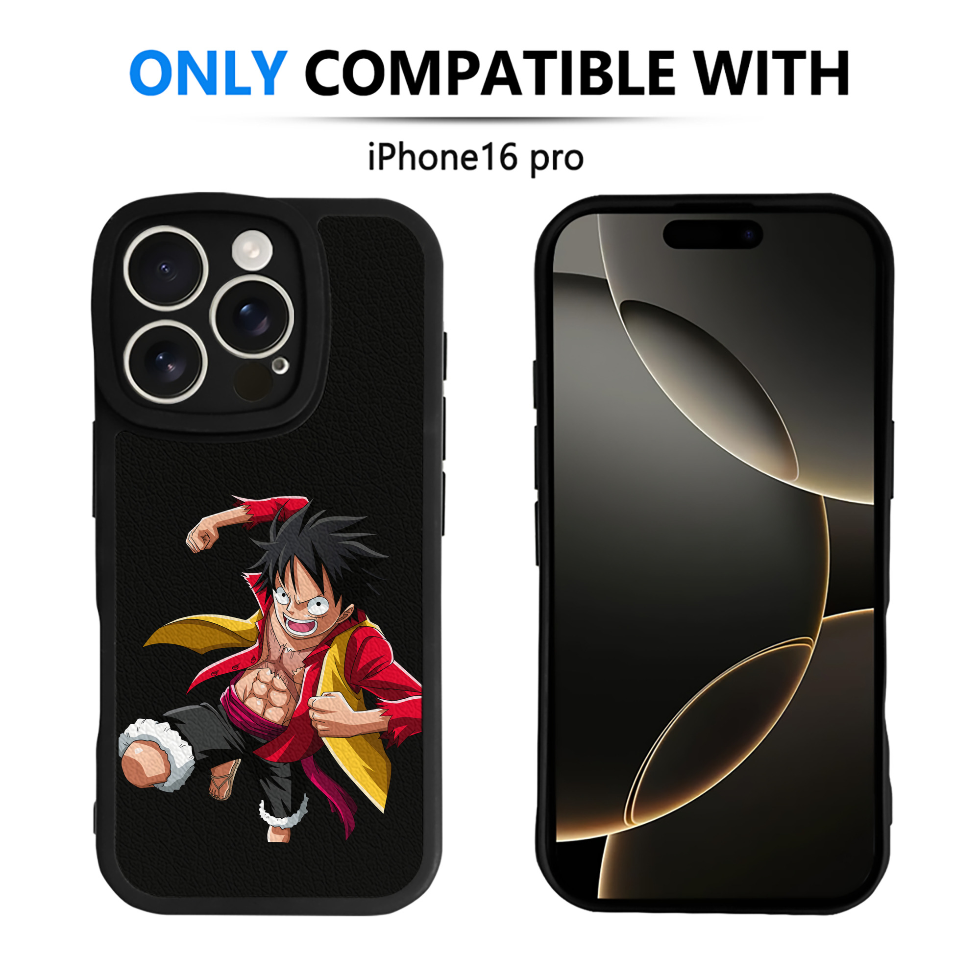 （画像用） ワンピース モンキー・D・ルフィ ONE PIECE Monkey D. Luffy 【iPhone 16シリーズ対応】シリコンスマホケース（レザー調） 材質：シリコン